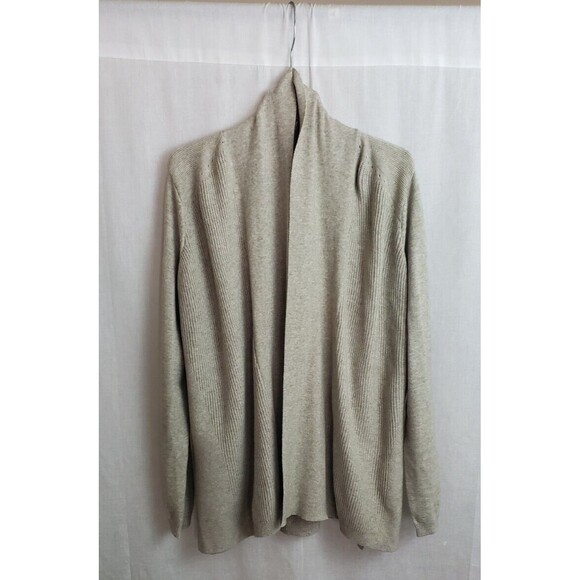 Evolution By Cyrus Cardigan Sweater Open Beige Tan Chevron Back Plus Size XXL - Picture 1 of 7